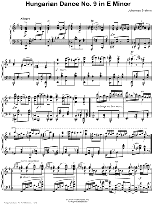 Hungarian Dance No. 9 in E Minor
