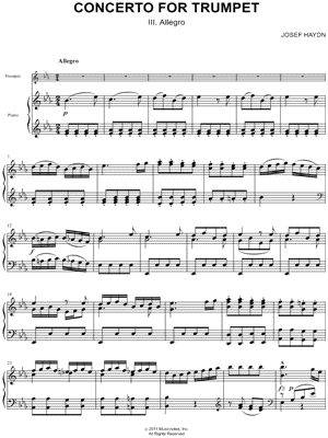 Concerto for Trumpet - III. Allegro - Piano Accompaniment
