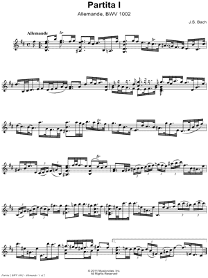 Partita I, BWV 1002: 1. Allemande