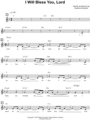 I Will Bless You, Lord