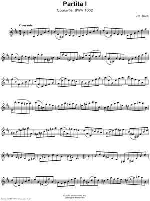 Partita I, BWV 1002: 3. Courante