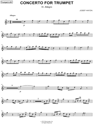 Concerto for Trumpet - III. Allegro - Bb Trumpet