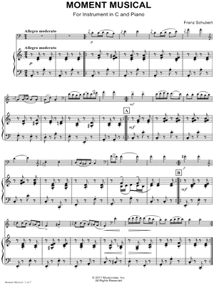 Moment Musical No. 3 - Piano Accompaniment