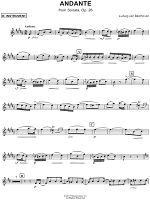 Andante from Sonata, Op. 26 - Bb Instrument