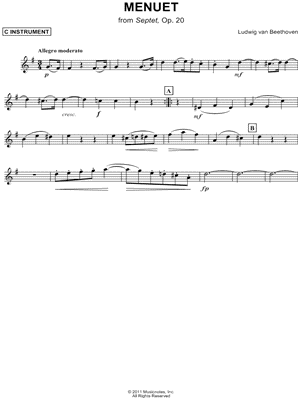 Menuet from Septet, Op. 20 - C Instrument