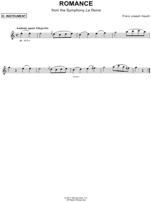Romance from the Symphony La Reine - Eb Instrument
