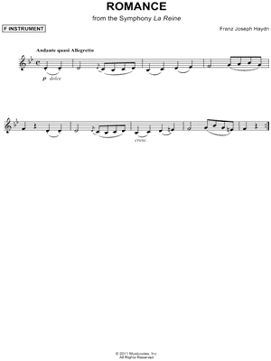 Romance from the Symphony La Reine - F Instrument