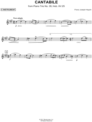 Cantabile, from Piano Trio No. 39 - C Instrument