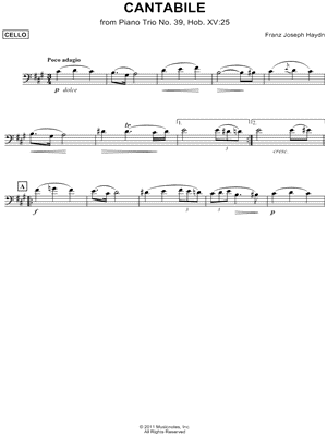 Cantabile, from Piano Trio No. 39 - Cello