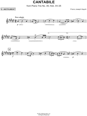 Cantabile, from Piano Trio No. 39 - Eb Instrument