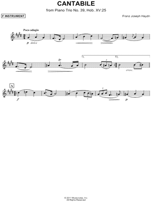 Cantabile, from Piano Trio No. 39 - F Instrument