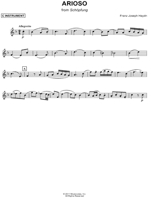 Arioso, from Schöpfung - C Instrument