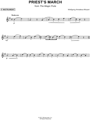 Priest's March, from The Magic Flute - F Instrument
