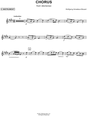 Chorus: Placido è il mar - C Instrument