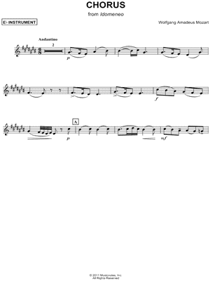 Chorus: Placido è il mar - Eb Instrument