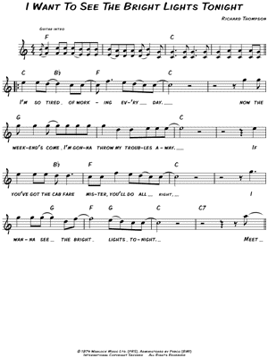 I Want To See the Bright Lights Tonight