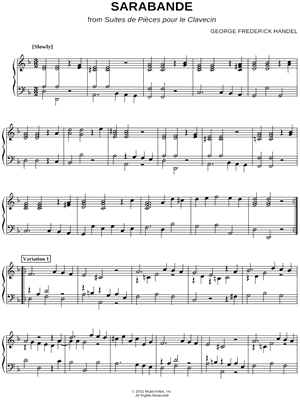 Sarabande and Variations from Keyboard Suite in D minor, HWV 437