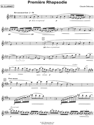 Première Rhapsodie - Clarinet Part