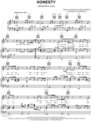 Honesty (Write Me a List)