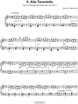 Twelve Etudes for Piano, Op. 39: No. II: Alla Tarantella