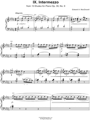 Twelve Etudes for Piano, Op. 39: No. 9: Intermezzo