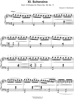 Twelve Etudes for Piano, Op. 39: No. XI: Scherzino