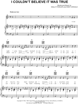 I Couldn't Believe It Was True