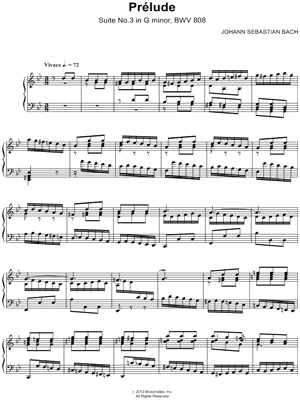 Prélude from English Suite No. 3 in G Minor, BWV 808