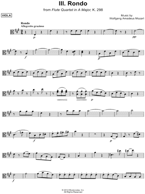Flute Quartet in A Major, K. 298: III. Rondo - Viola