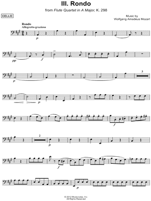 Flute Quartet in A Major, K. 298: III. Rondo - Cello