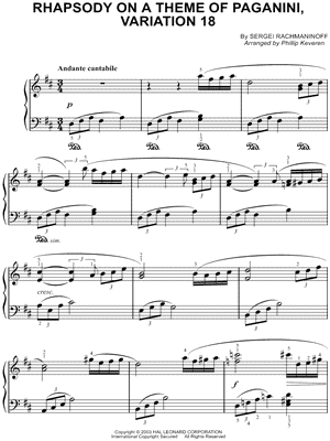 18th Variation from Rhapsody on a Theme of Paganini
