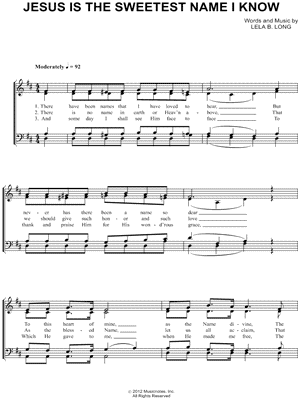 Jesus Is the Sweetest Name I Know