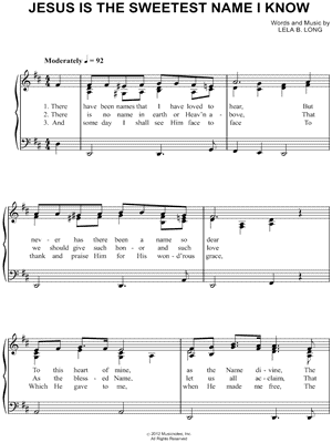 Jesus Is the Sweetest Name I Know