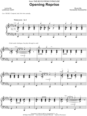 Opening Reprise (from The Boys from Syracuse)