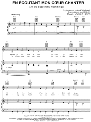 En Écoutant Mon Coeur Chanter