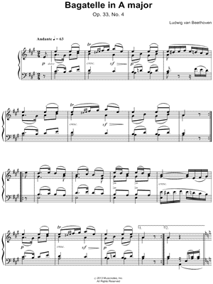 Bagatelle in A major, Op. 33, No. 4