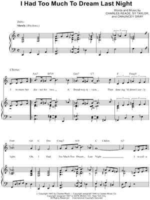 I Had Too Much To Dream