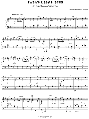 Twelve Easy Pieces: XI. Gavotta Con Variazioni