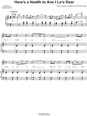 Here's a Health To Ane I Lo'e Dear