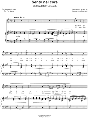 Sento nel core (My Heart Doth Languish)
