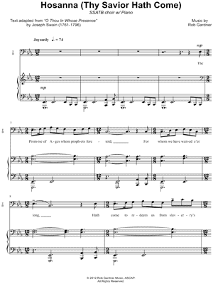 Hosanna (Thy Savior Hath Come)