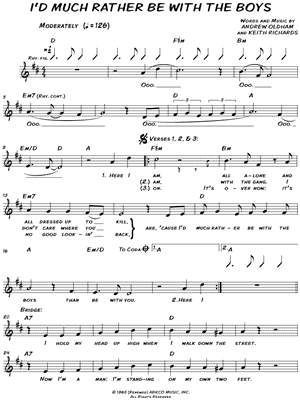 I'd Much Rather Be With the Boys