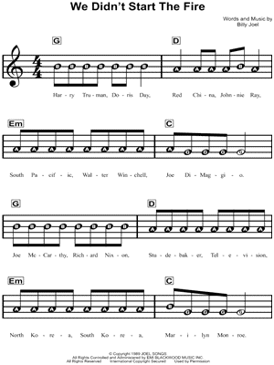 We Didn't Start the Fire