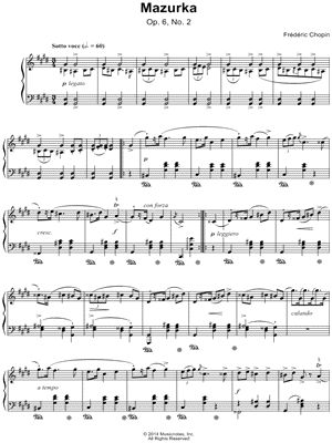 Mazurka: Op. 6, No. 2