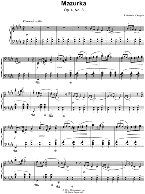 Mazurka: Op. 6, No. 3