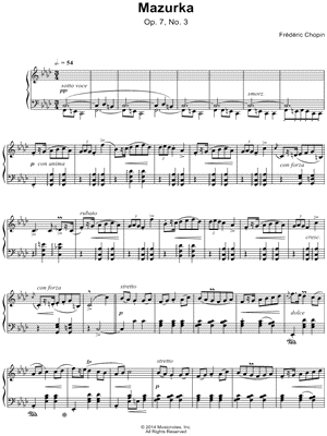 Mazurka: Op. 7, No. 3