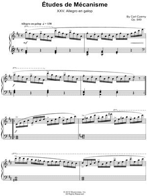 Etudes de Mecanisme: XXV. Allegro en galop