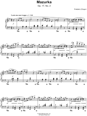 Mazurka: Op. 17, No. 2