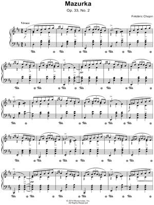 Mazurka: Op. 33, No. 2