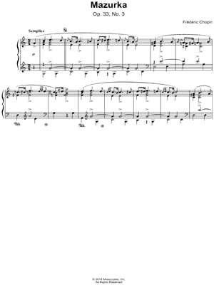 Mazurka: Op. 33, No. 3
